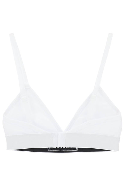 '90s Logo Ribbed Bralette  - Bianco