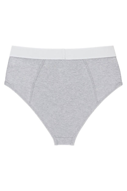 Ribbed Briefs With '90s Logo  - Grey