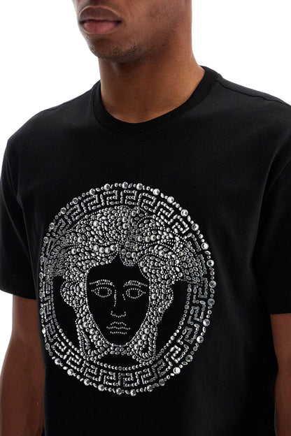 Medusa Crystal Embellished T  - Black