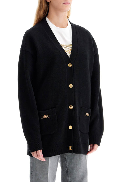 Boxy Wool And Cashmere Cardigan  - Black