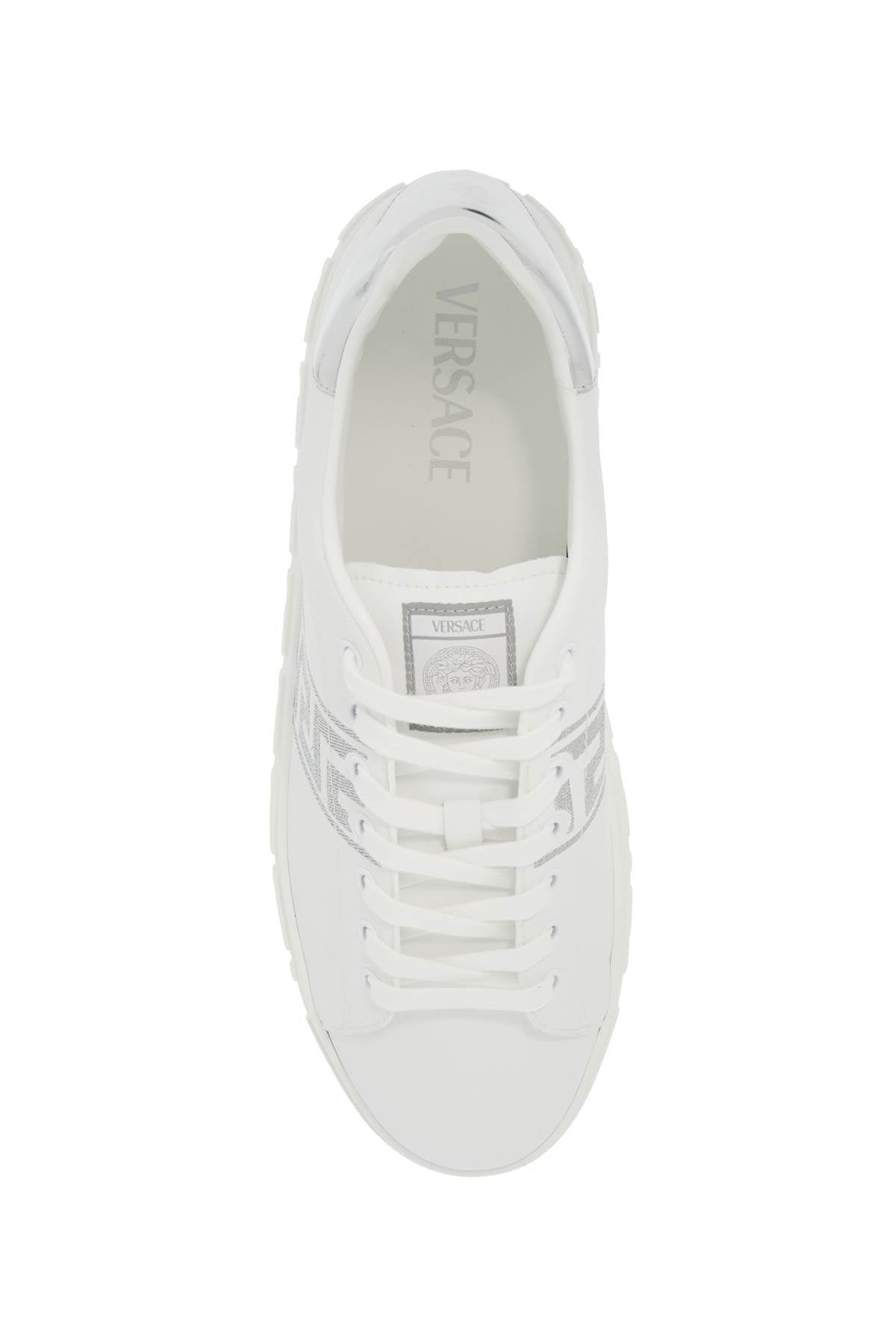 Embroidered Greek Pattern Sneakers In  - White