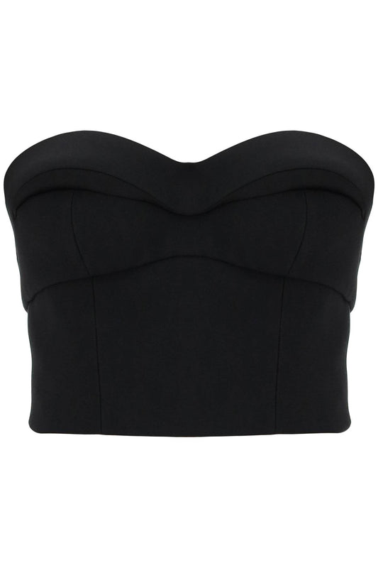 Padded Cup Bustier Top With  - Black