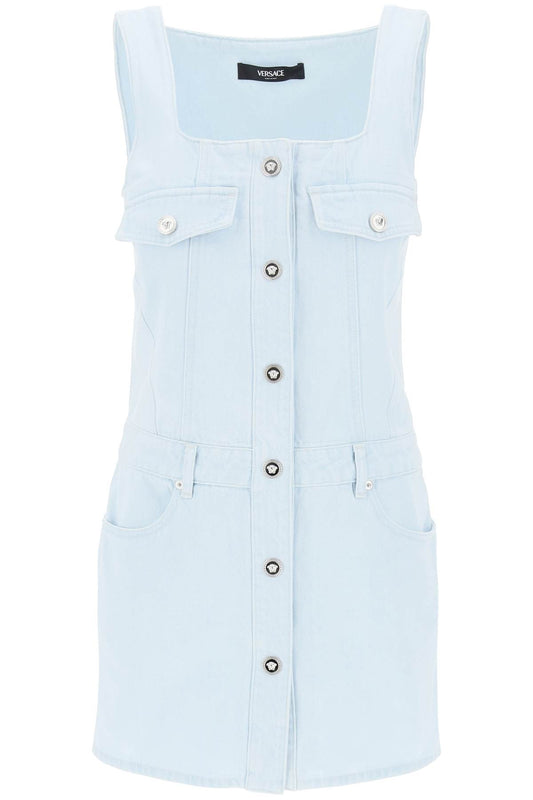 "medusa Mini Denim Dress  - Light Blue