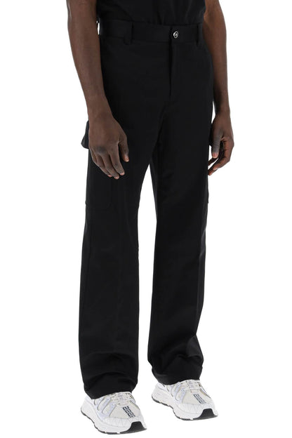 Cotton Gabardine Cargo Pants In  - Black