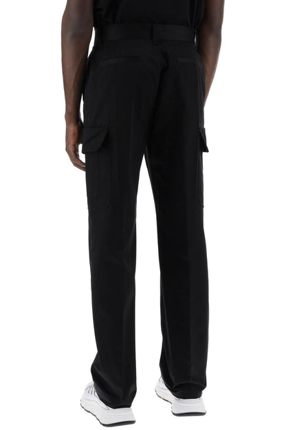 Cotton Gabardine Cargo Pants In  - Black