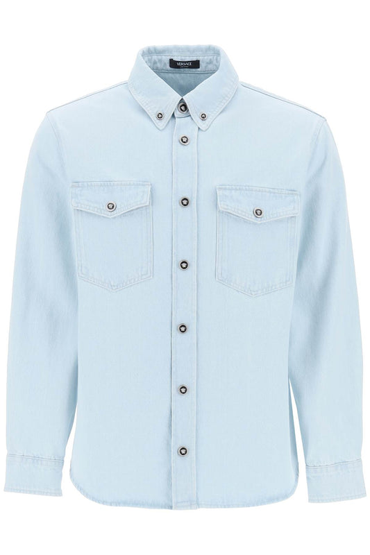 "medusa Denim Shirt  - Light Blue