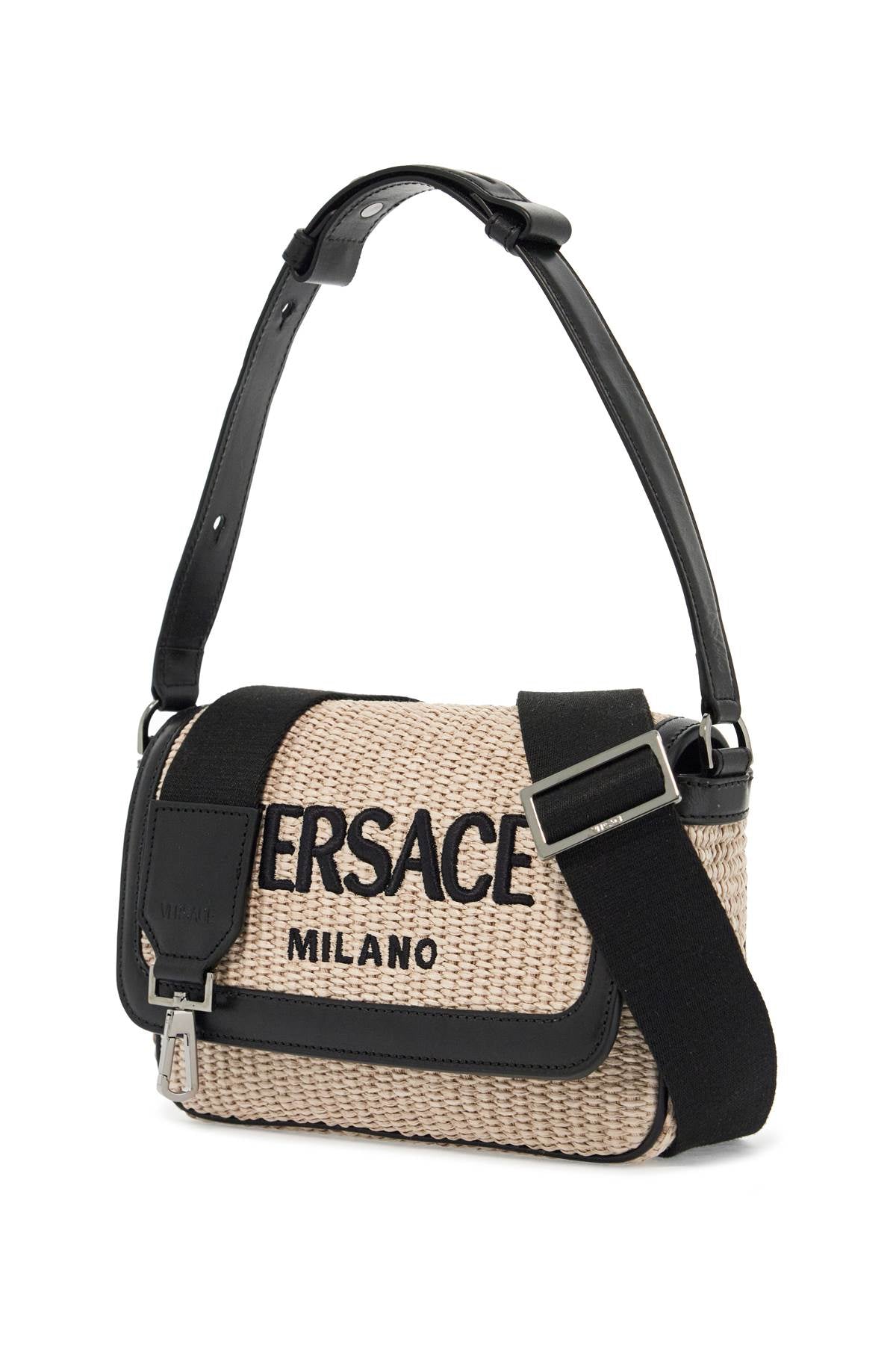 Versace Milano Raffia Bag  - Black