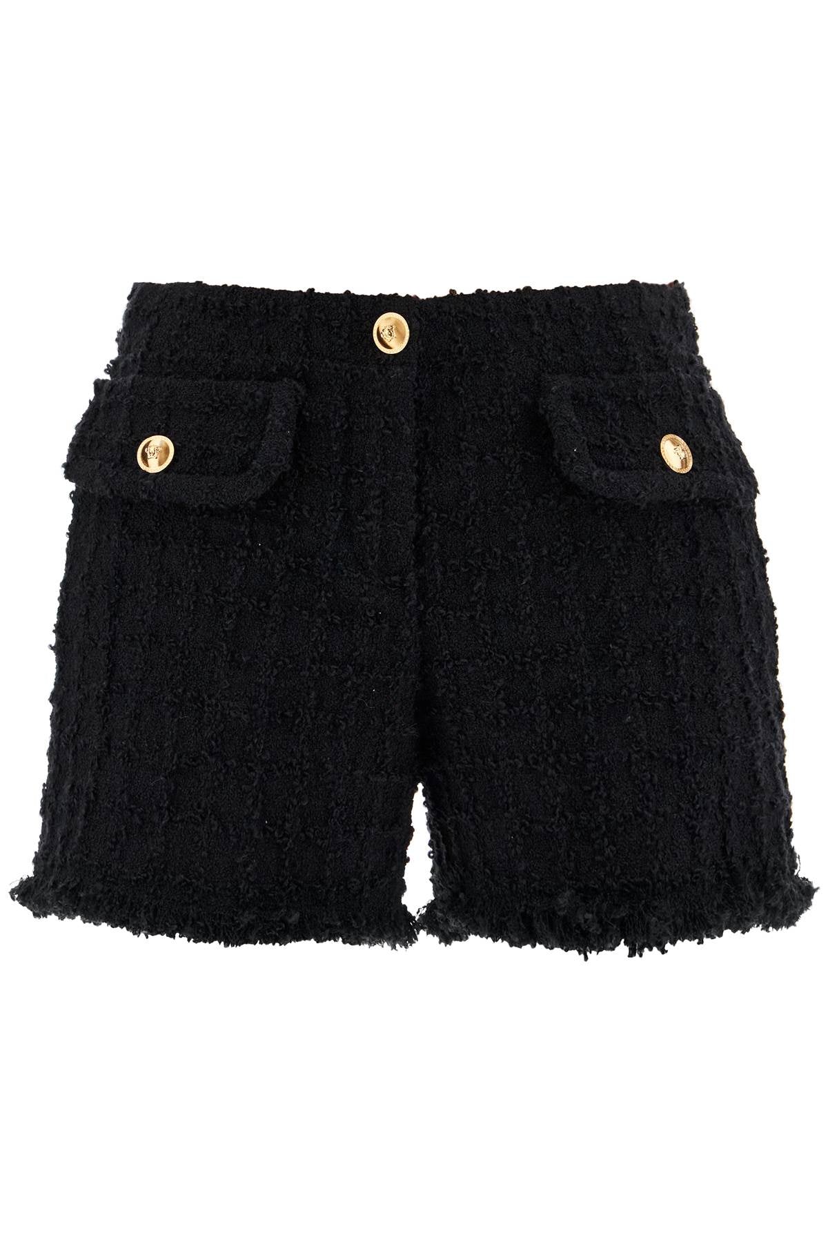 "heritage Tweed Mini Shorts  - Black