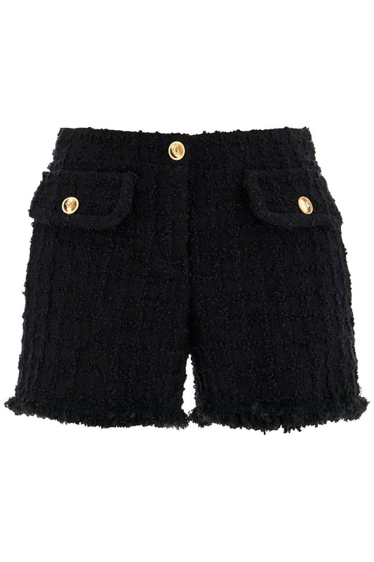 "heritage Tweed Mini Shorts  - Nero