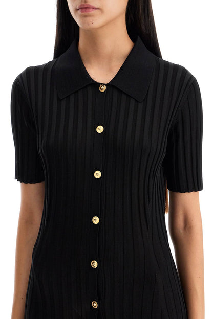 Knitted Blouse Shirt  - Black