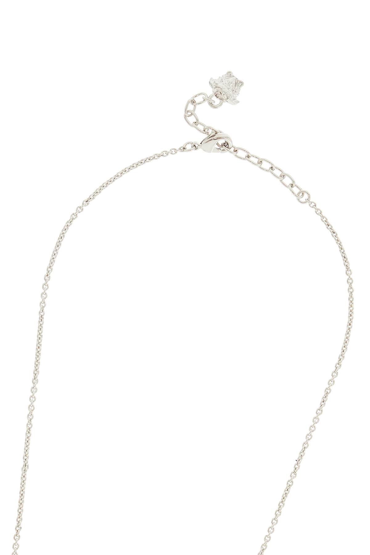 Ic Crystal Necklace With Pendant And Chain  - Silver