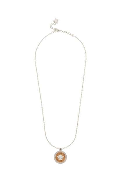 Ic Crystal Necklace With Pendant And Chain  - Silver