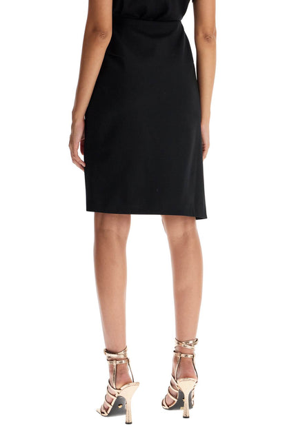 Asymmetric Midi Skirt  - Black