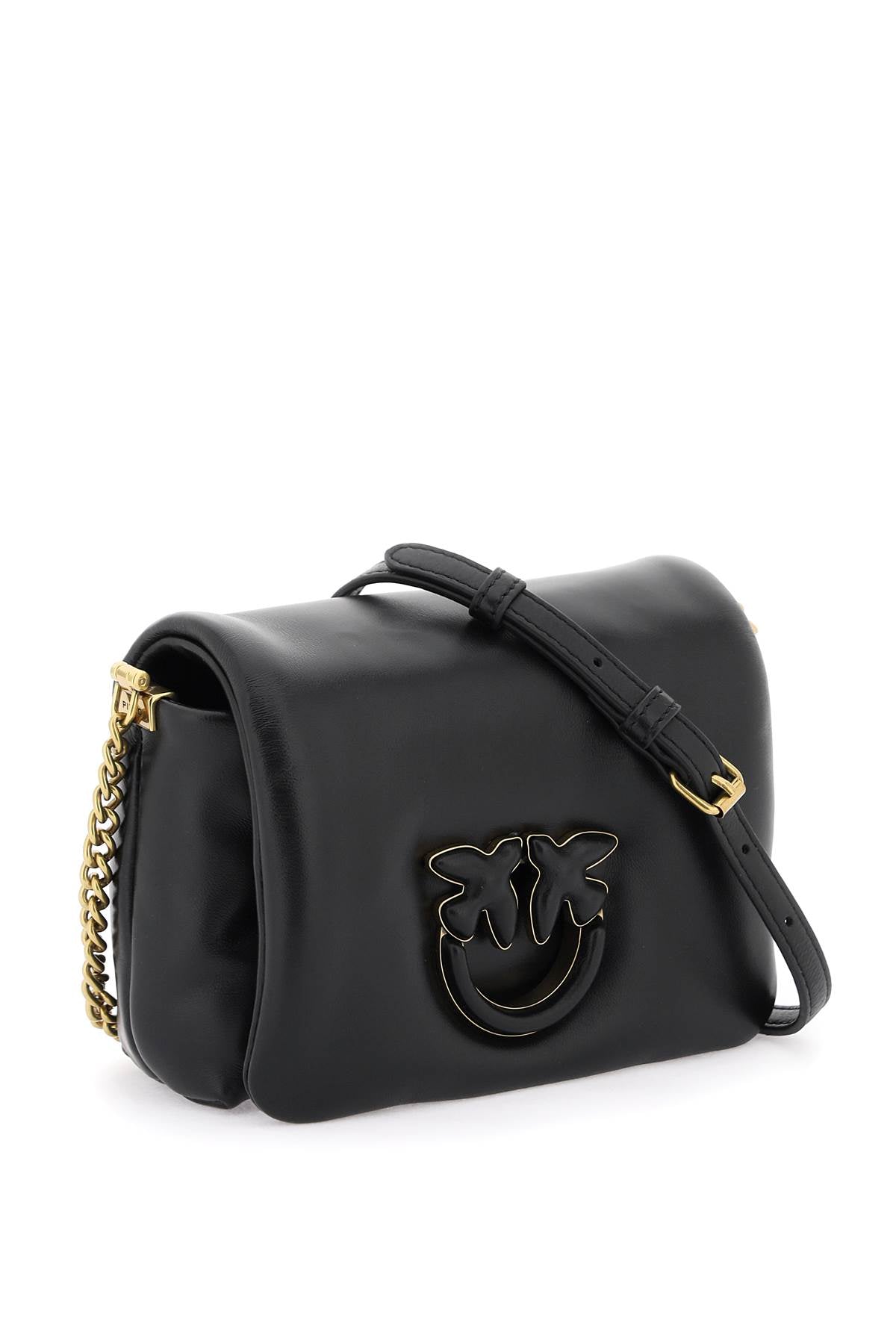 Padded Leather 'love Baby Puff' Bag  - Black