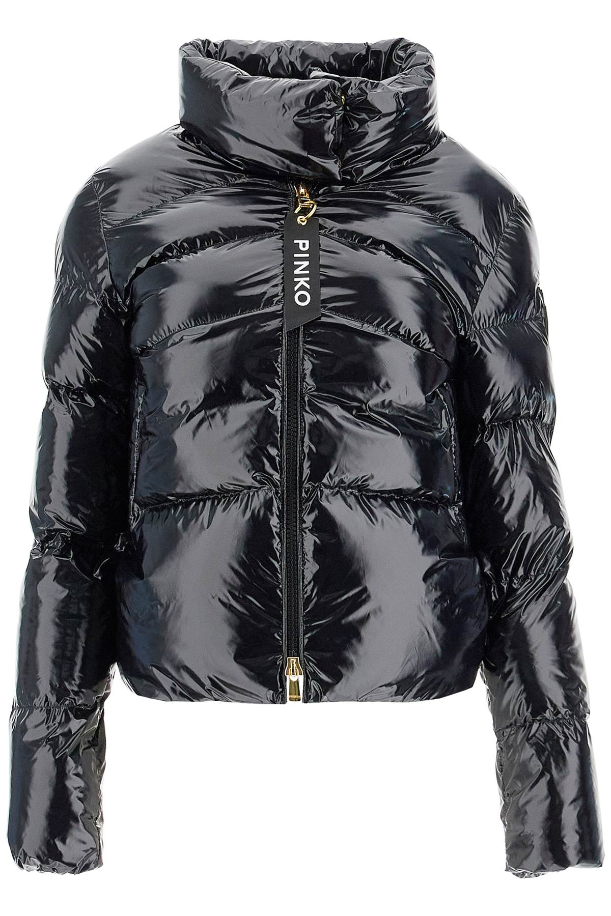 "crystal Nylon Down Jacket"  - Black