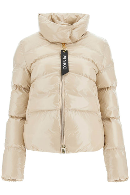 "crystal Nylon Down Jacket"  - Beige