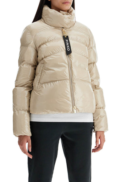 "crystal Nylon Down Jacket"  - Beige