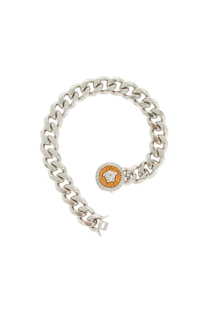 "chain Bracelet With Medusa Charm  - Silver