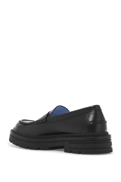 Smooth Leather Adriano Loafers In  - Black