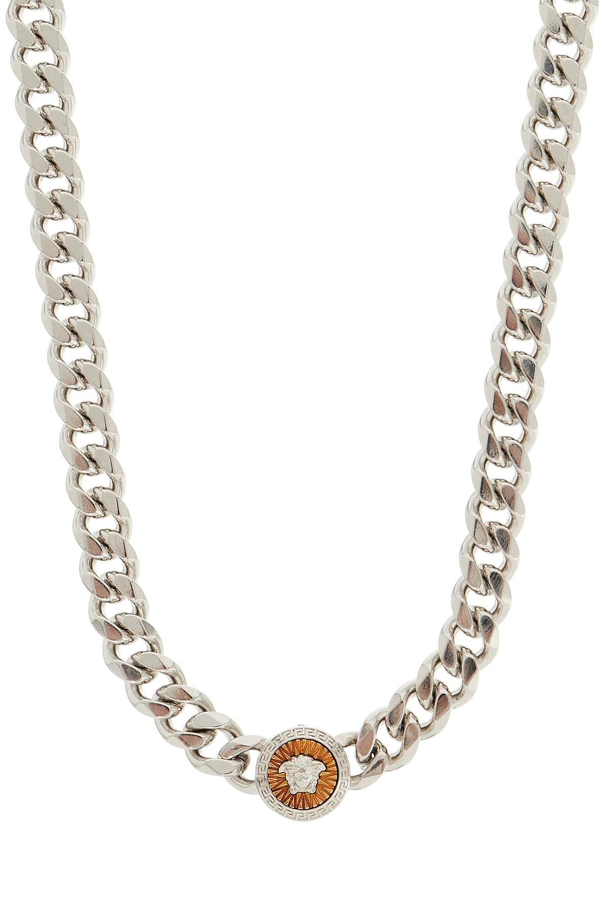 Medusa Chain Necklace With Pendant  - Silver