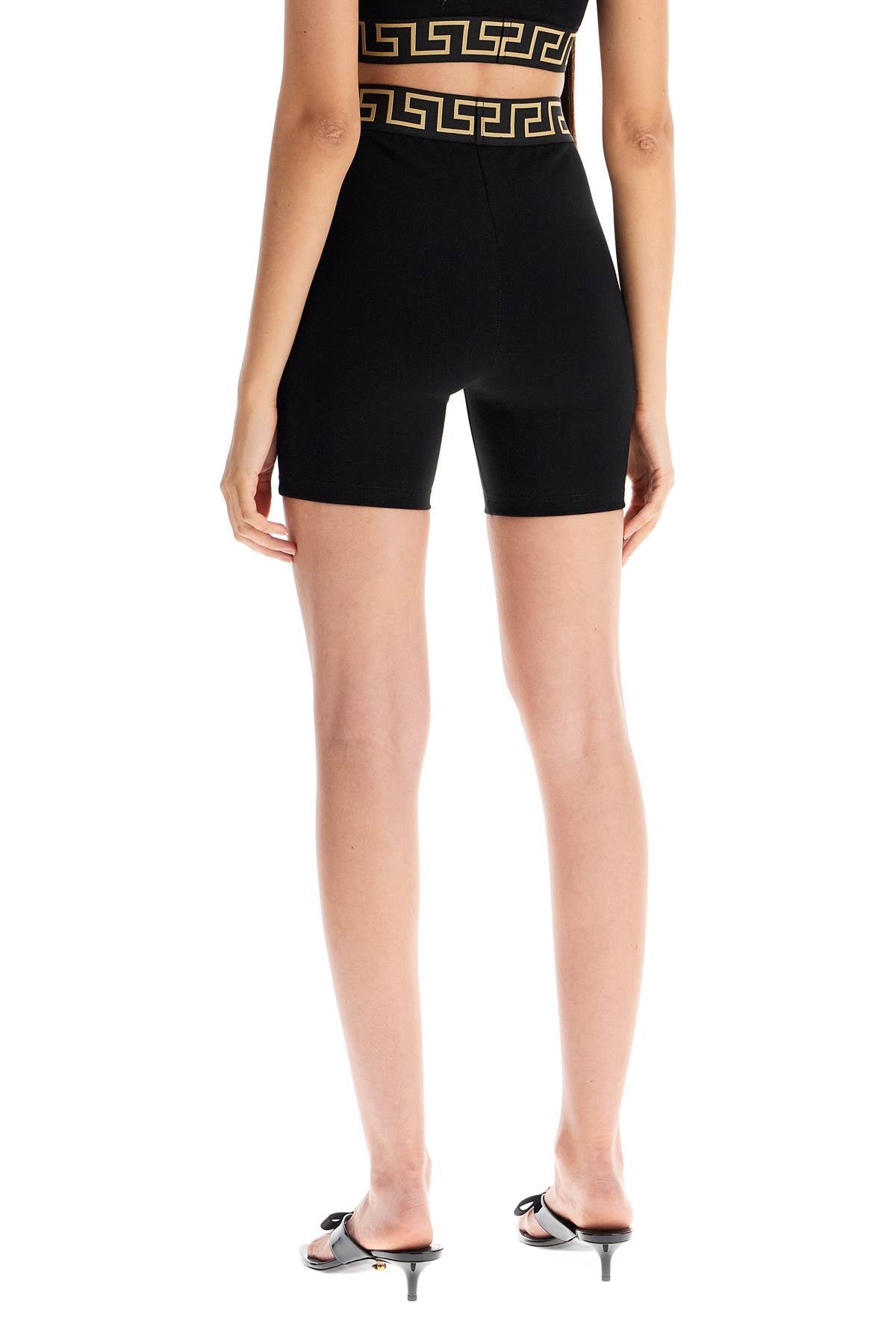 "sporty Shorts With Greek Band  - Black