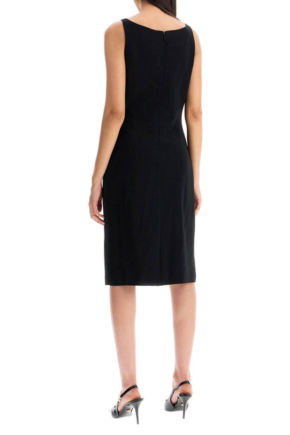 Stretch Cady Sheath Dress  - Black