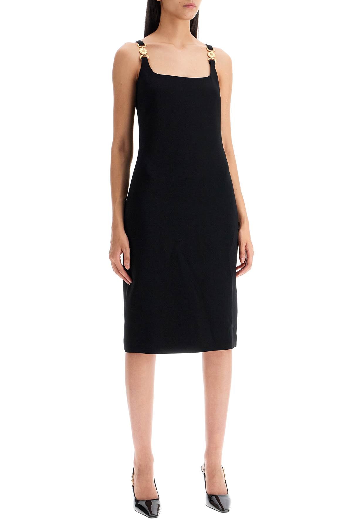 Stretch Cady Sheath Dress  - Black