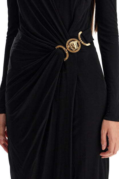 Draped Jersey Dress With  - Black