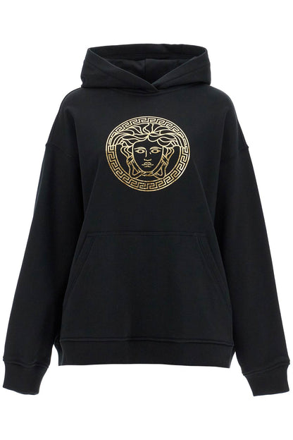 Hooded Sweatshirt With Med  - Black