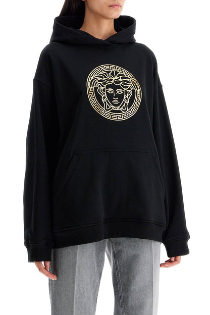 Hooded Sweatshirt With Med  - Black