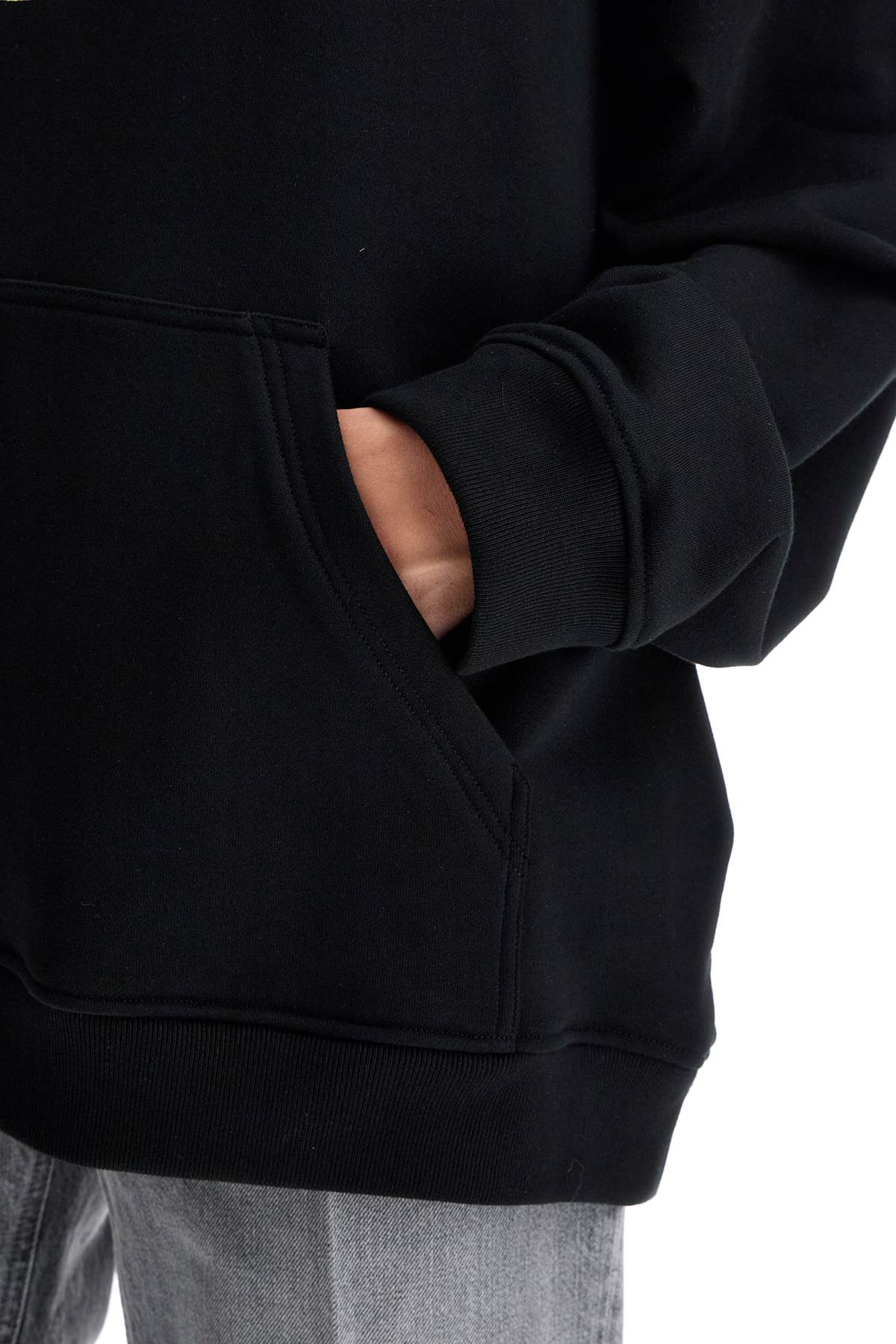 Hooded Sweatshirt With Med  - Black