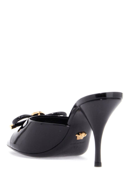 "opera Bow Patent Leather Mules  - Black