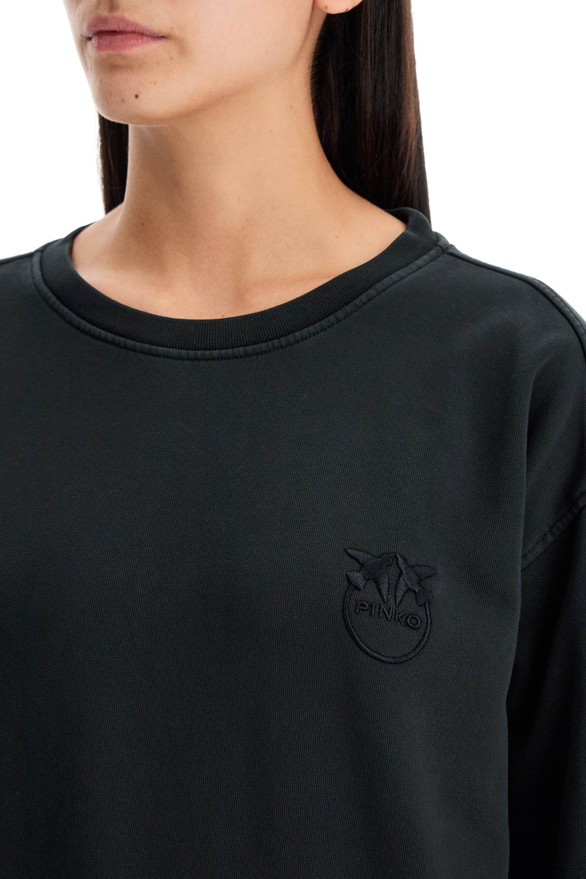 'embroidered Logo Crewneck  - Metallic