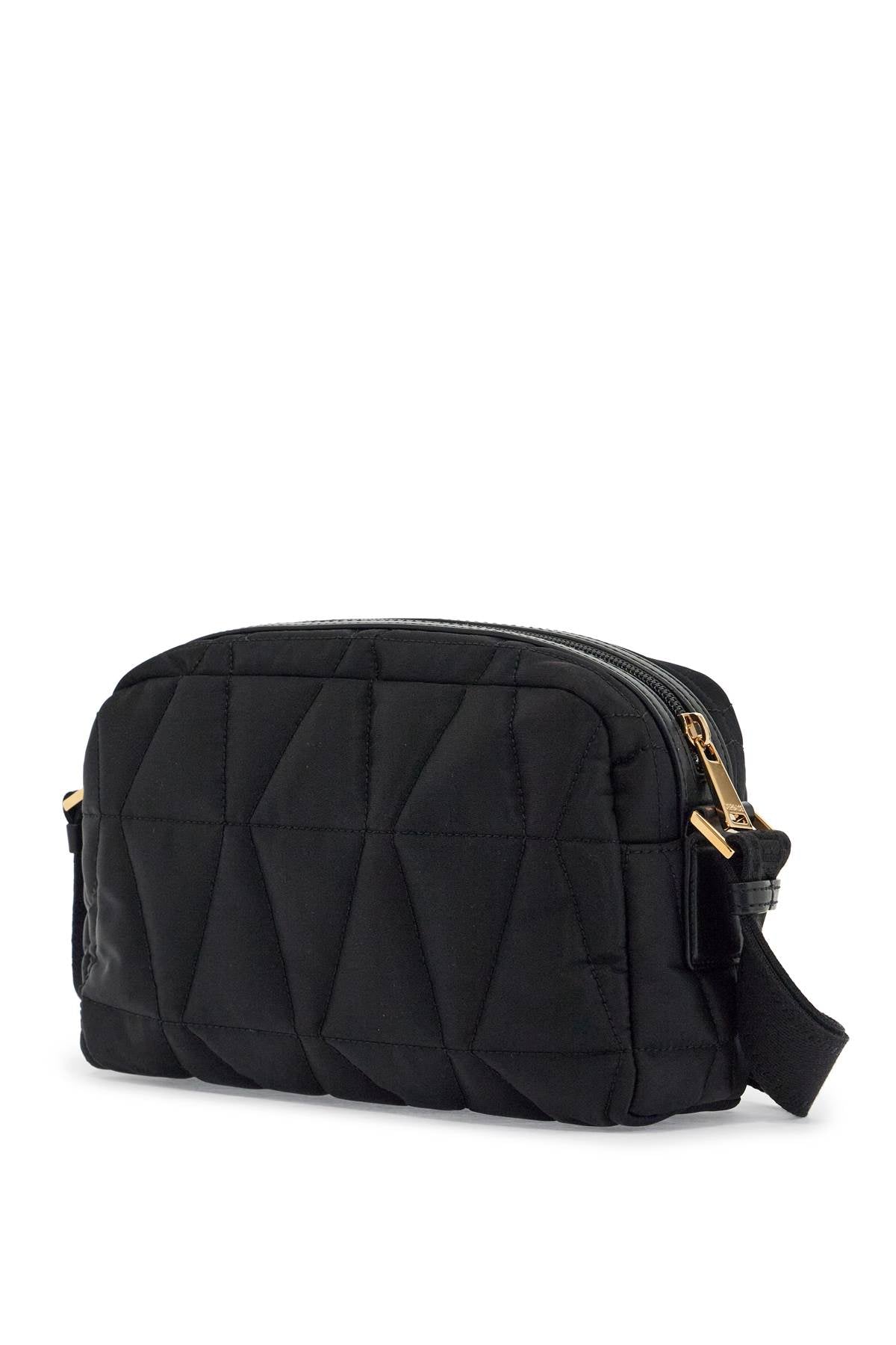 Quilted Nylon Camera Bag With  - Black