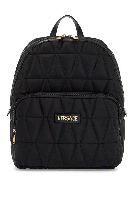 Quilted Nylon Backpack  - Black