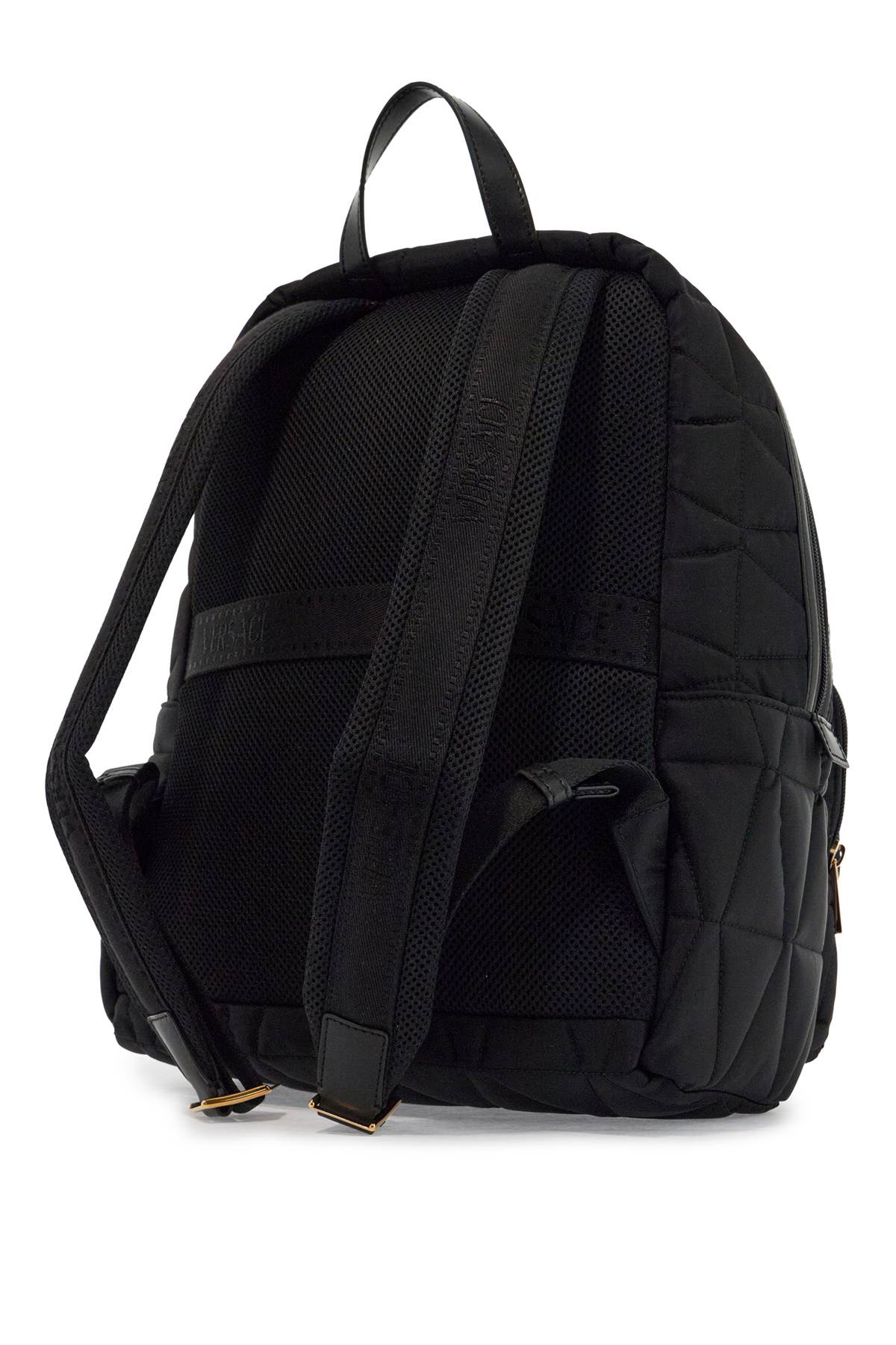 Quilted Nylon Backpack  - Black