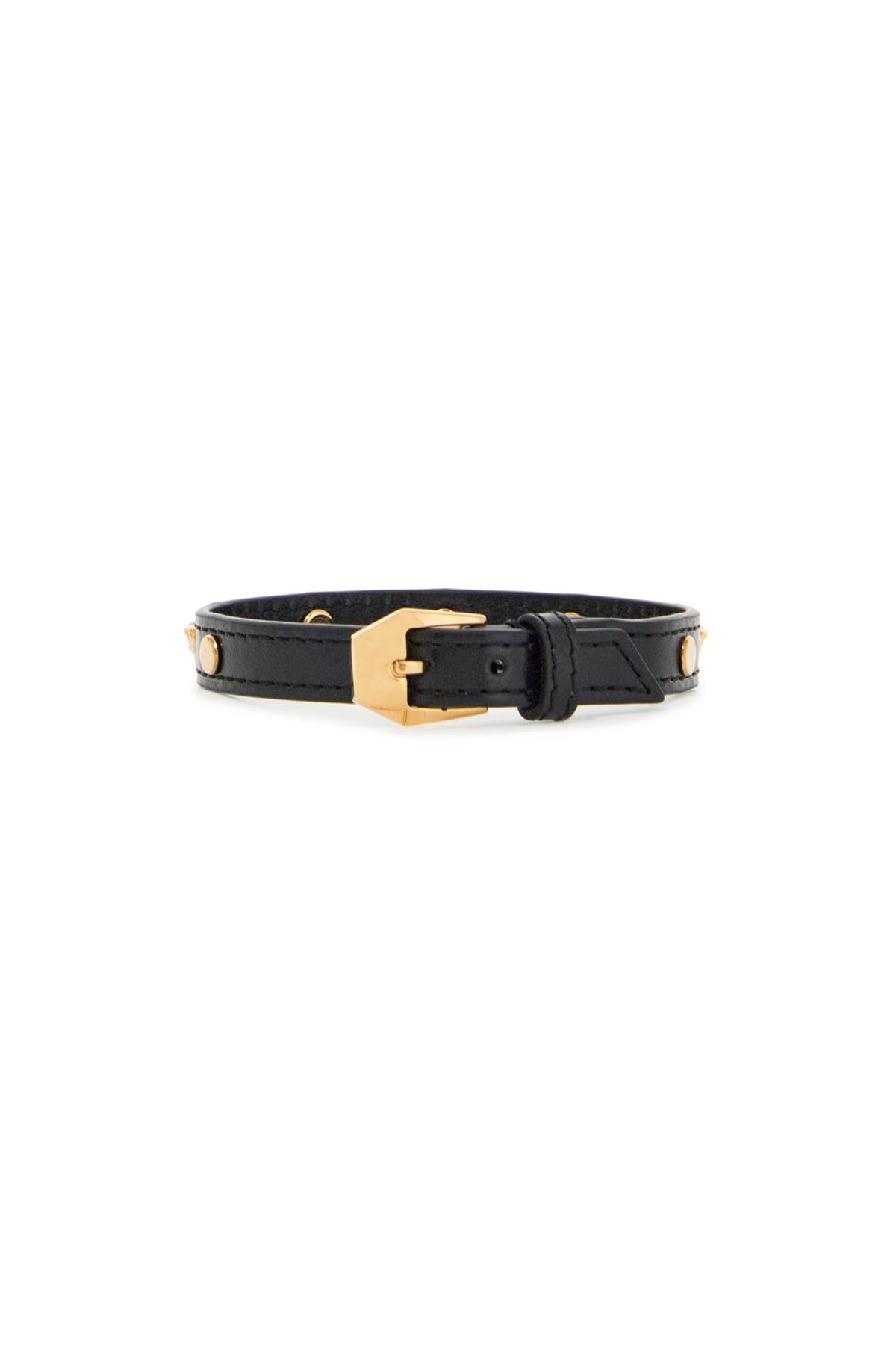 Medusa Leather Bracelet  - Black