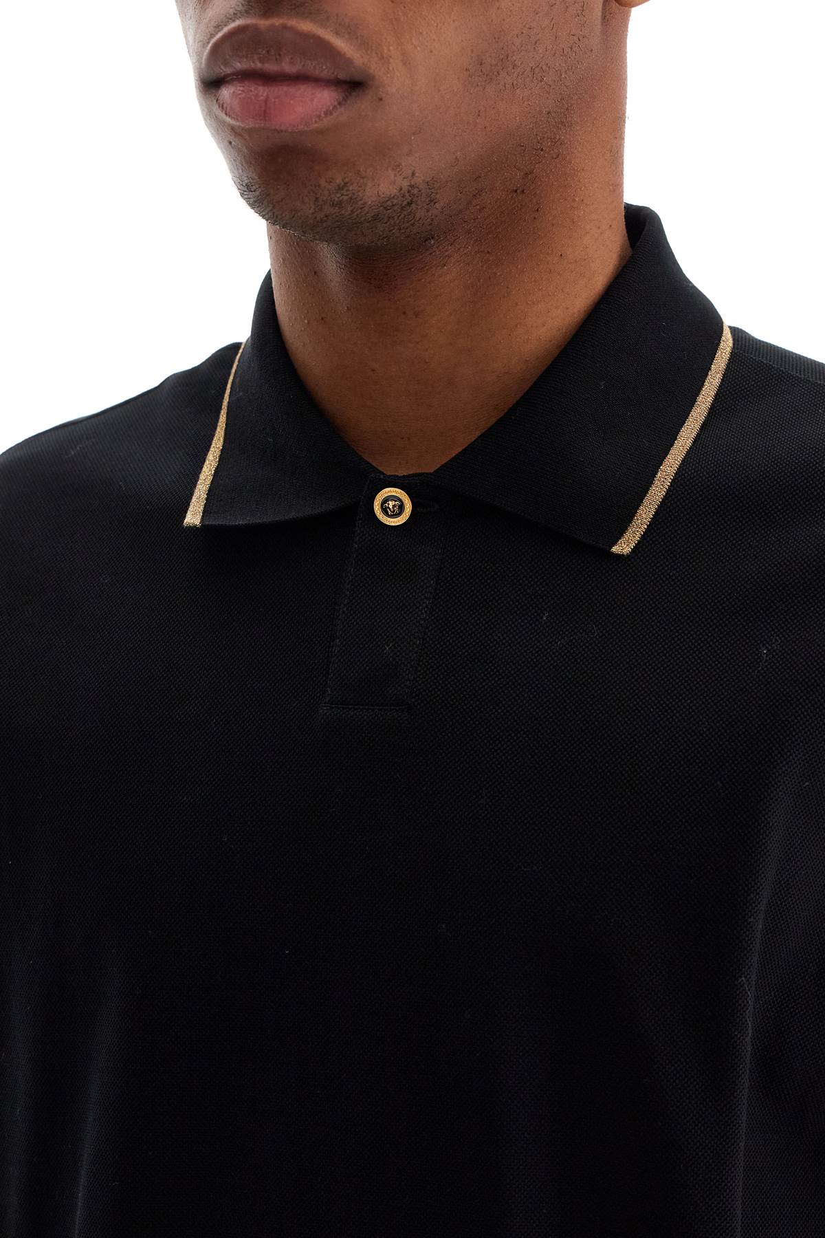 Cotton Piquã© Polo Shirt  - Black