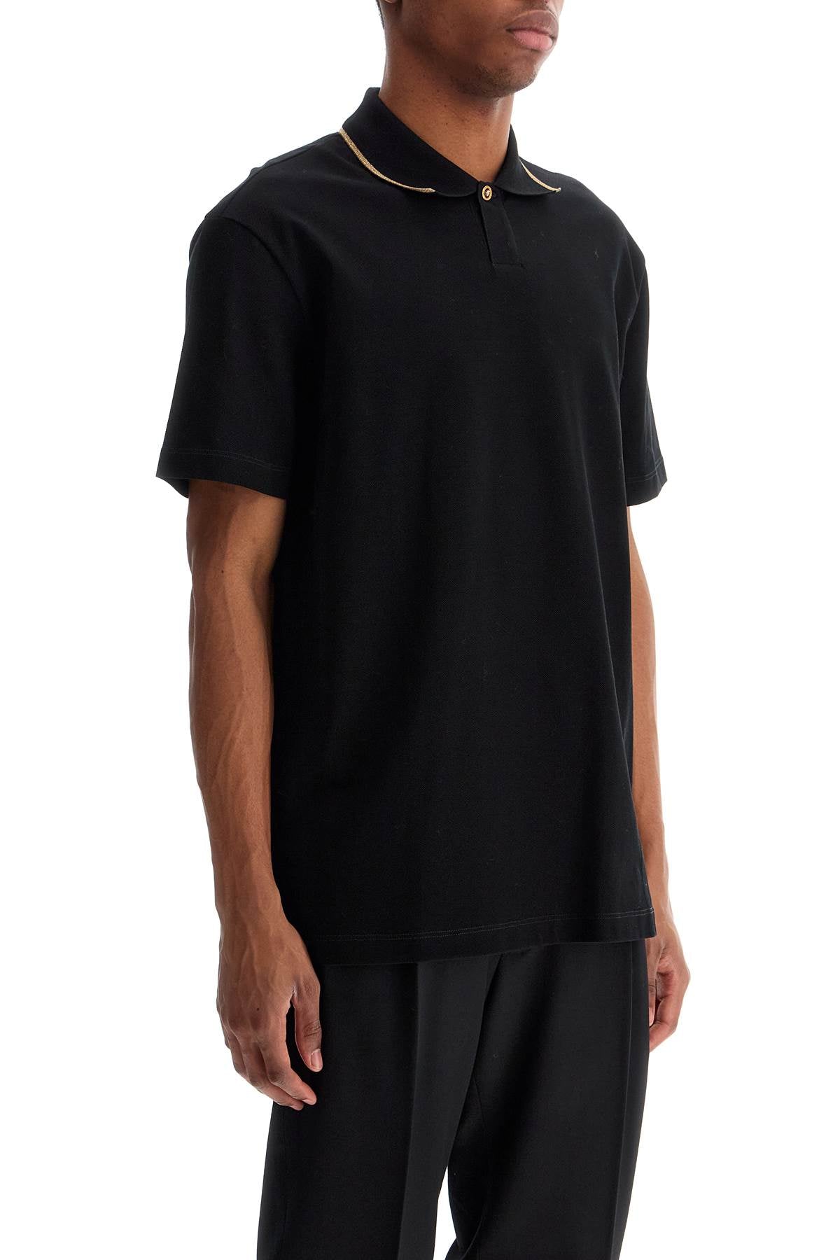 Cotton Piquã© Polo Shirt  - Black