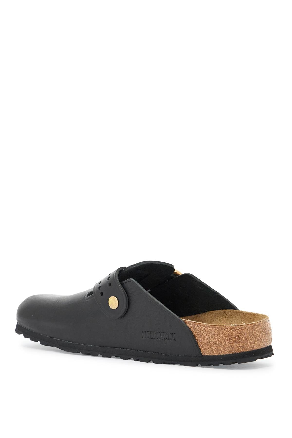 Boston Bold Leather Clog With Sab  - Black