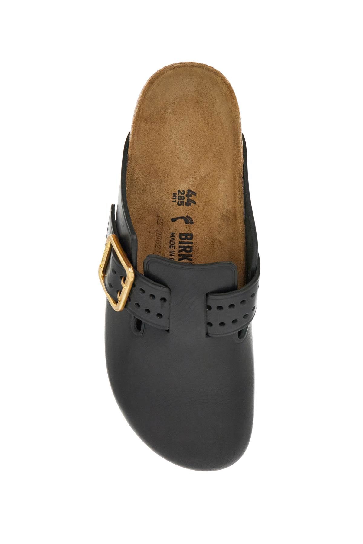 Boston Bold Leather Clog With Sab  - Black