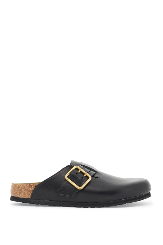 Boston Bold Leather Clog With Sab  - Black