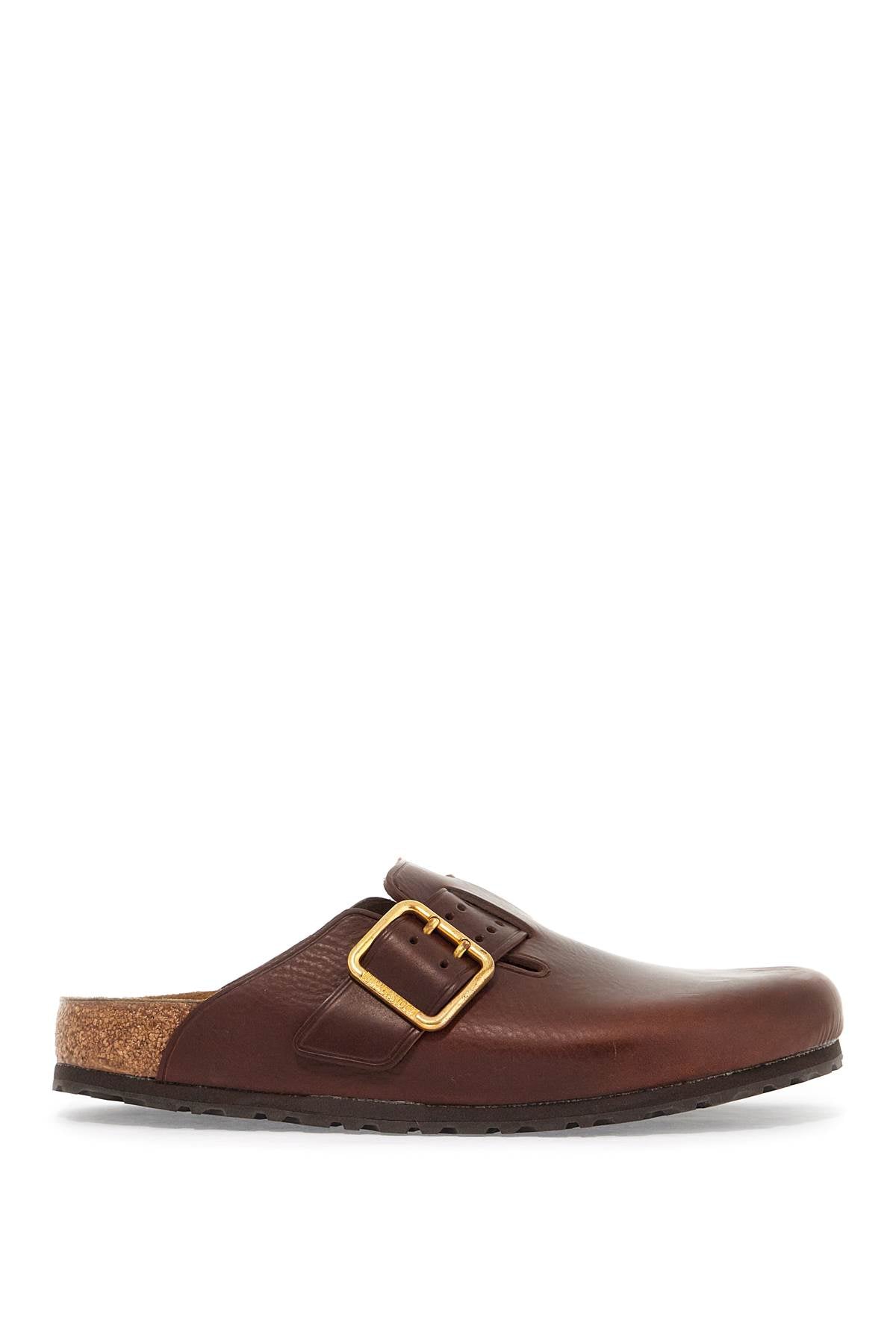 Boston Bold Leather Clog With Sab  - Brown