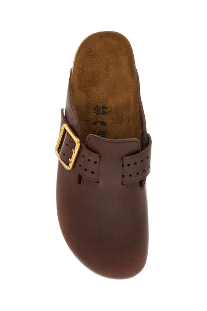 Boston Bold Leather Clog With Sab  - Brown