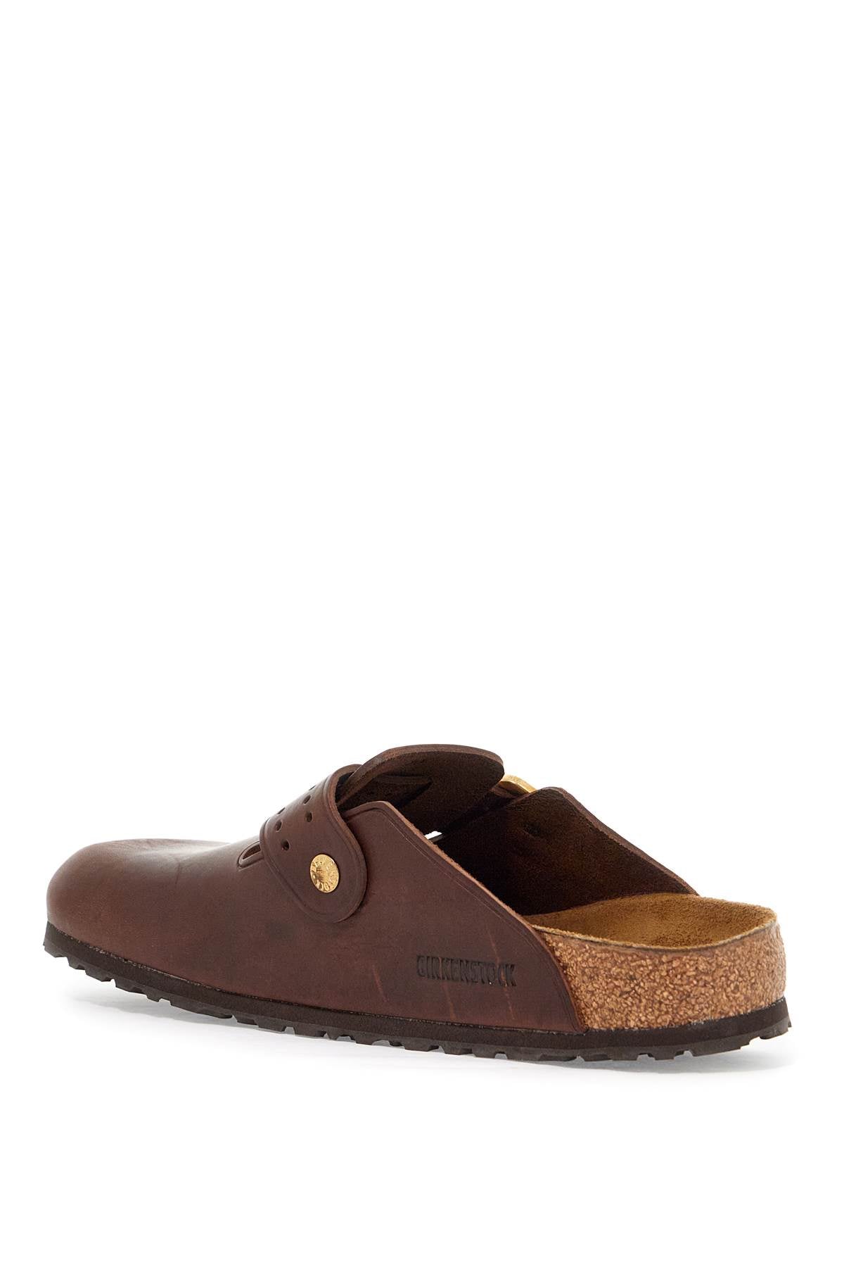 Boston Bold Leather Clog With Sab  - Brown