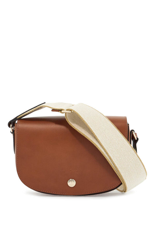 Cognac Leather Crossbody Bag Epure Timeless  - Brown