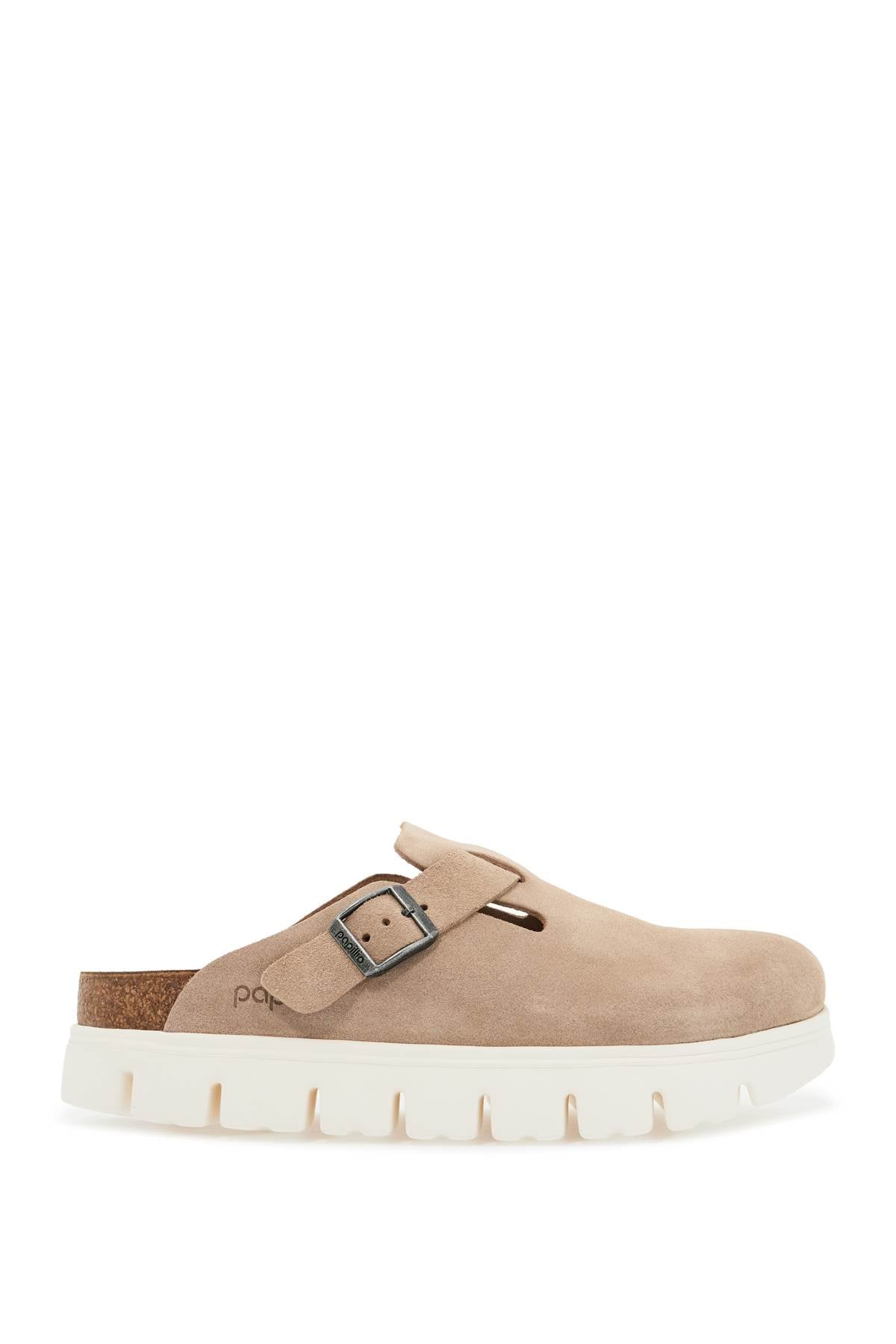 Boston Chunky Suede Leather Clog  - Beige