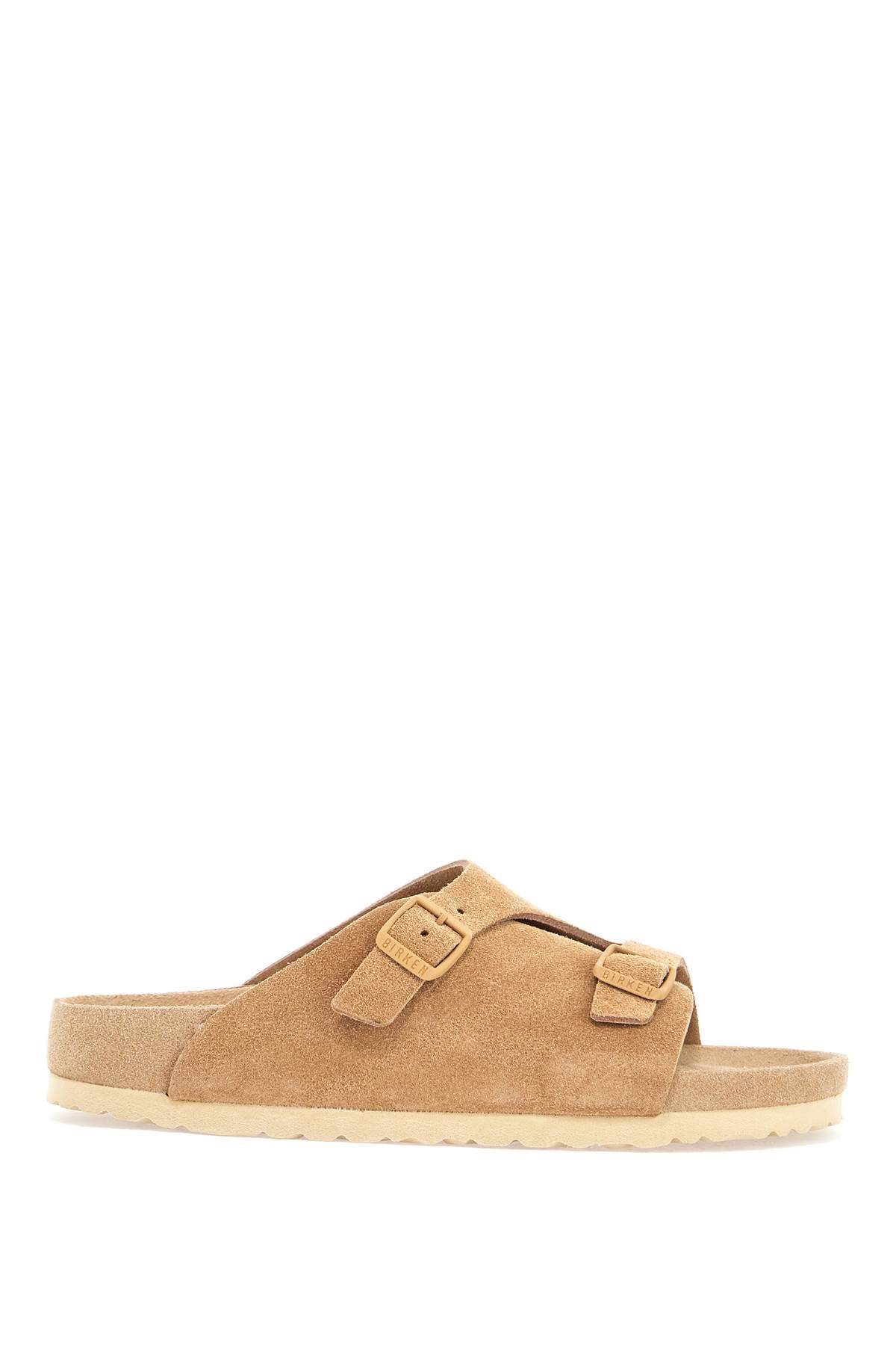 Beige Suede Zurich Sandals With Adjustable Buckles  - Beige