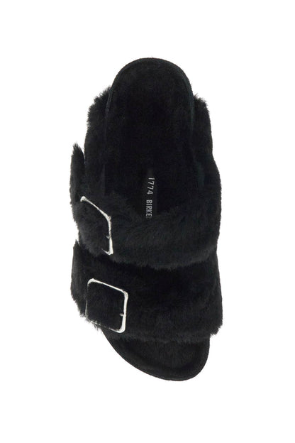 Shearling Slides  - Black