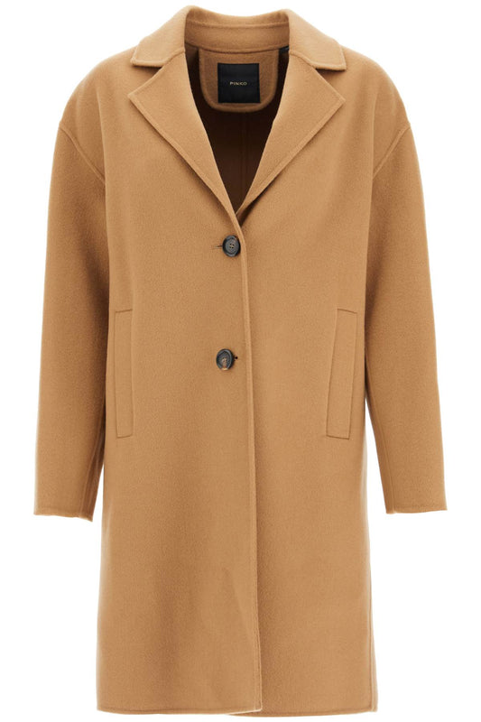 Double Wool Coat With Screwdriver Design  - Beige